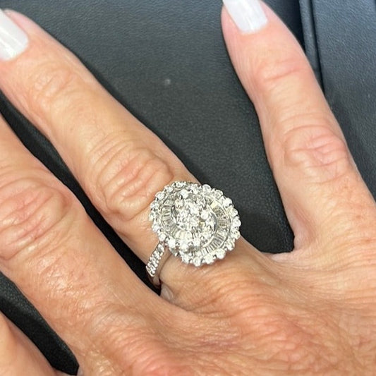 1.50 CTW Diamond Cocktail Ring in Luxurious 18Kt White Gold from America's Mart in Atlanta