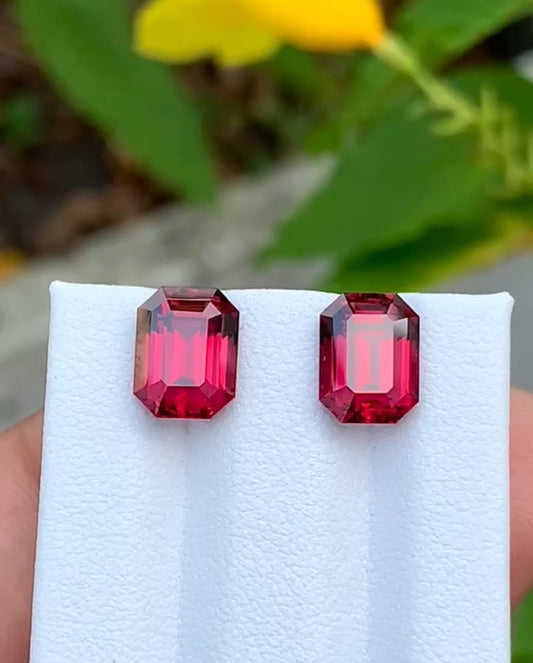 Rhodolite Garnet Pair