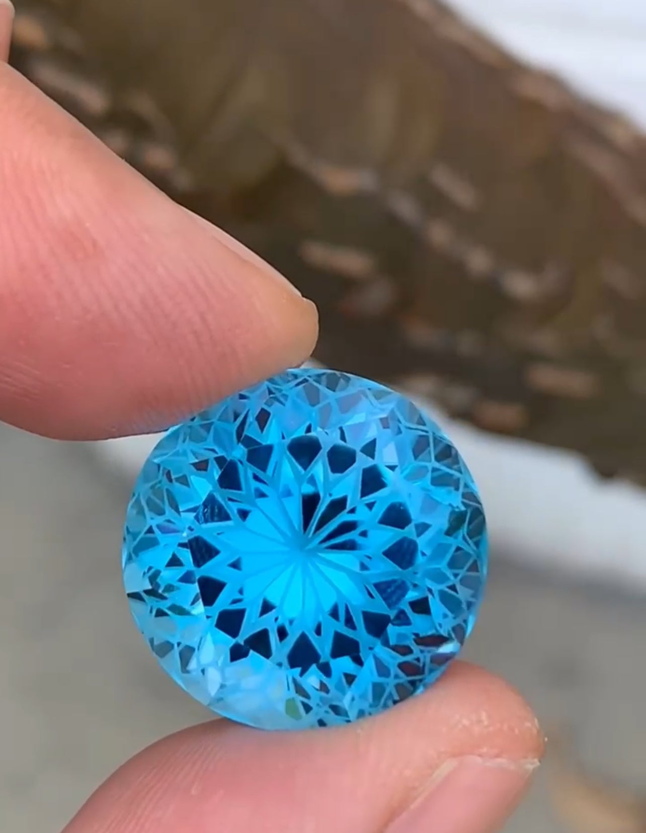 Flower Cut Blue Topaz