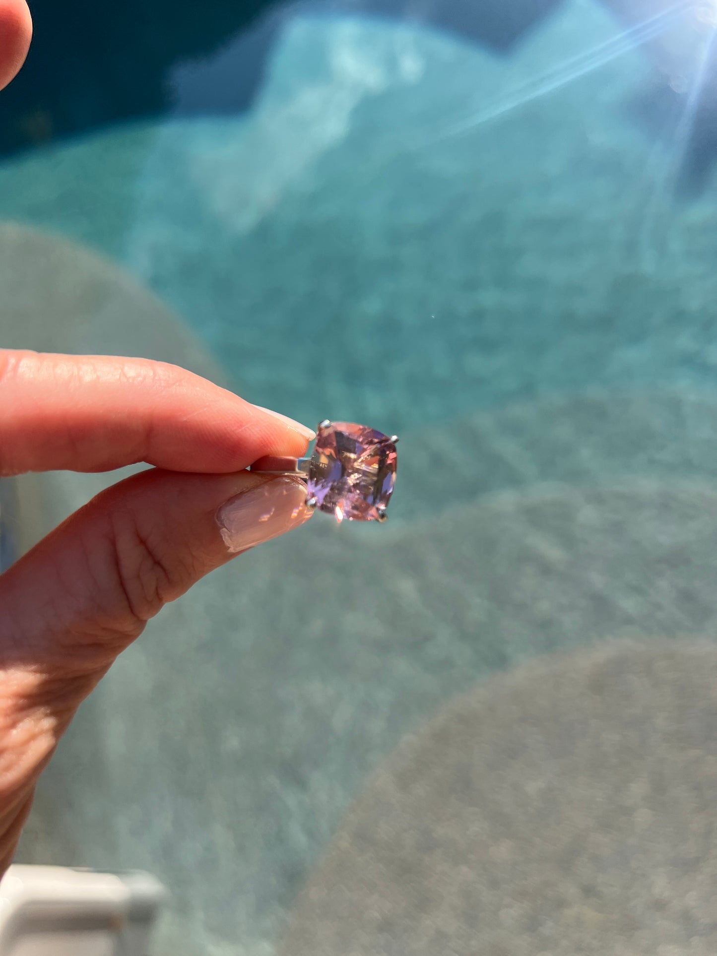 Baby pink tourmaline ring