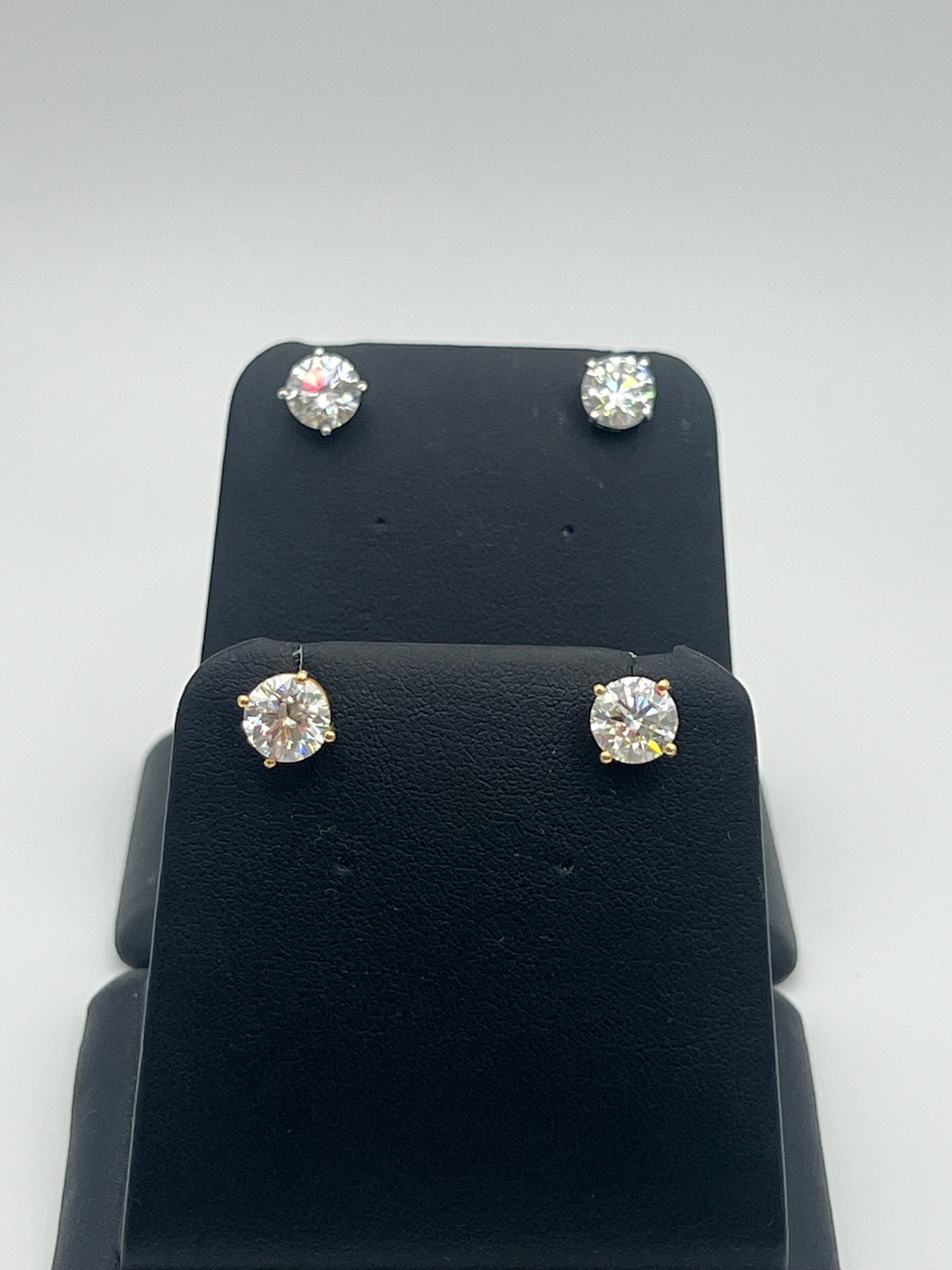 Two Pair of 3.0 ctw Diamond Earrings In 14k White Gold