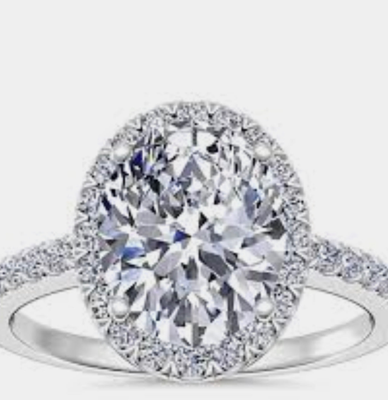 2.0 CT Cushion Cut Diamond Engagement Ring in 18k white gold